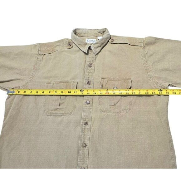 Vintage J Peterman Shirt Faded Short Sleeve Button-Up Utility Work Mens XL USA - Picture 6 of 6